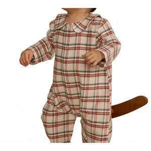 NEW RYLEE + CRU girl's pajama romper in holiday plaid